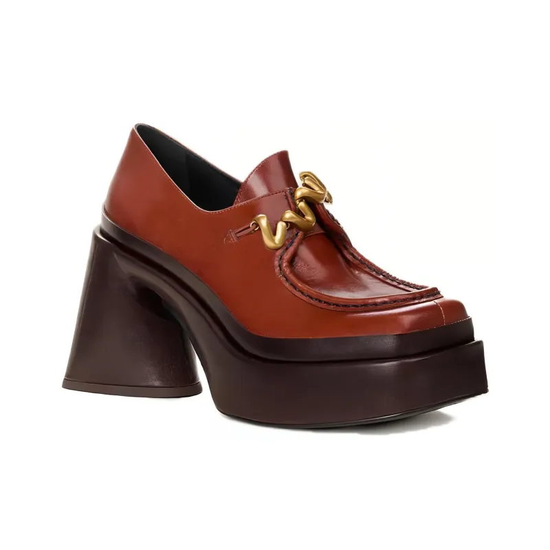 CULT GAIA Loafers 10cm Women's Red Brown-2