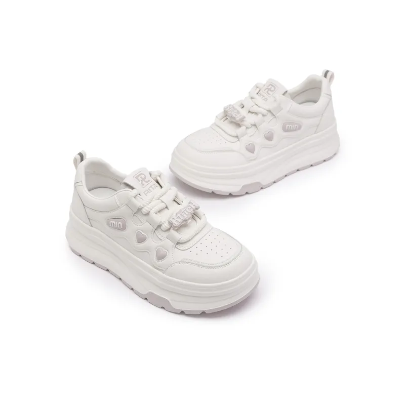 Ritai Skateboard Shoes Women's Low Top White-7