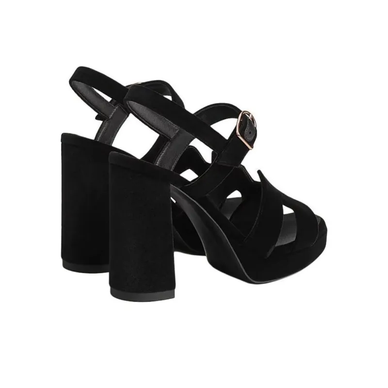 HERMES Jazz Strap Sandals 10.4cm Women's Black-2
