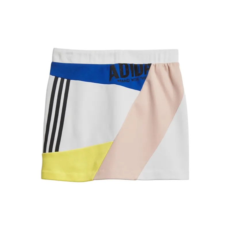 Adidas Originals VINTAGE Casual Short Skirts Women's Antique White/Noble Yellow/Collegiate Blue/Pearl Smoke Gray-1