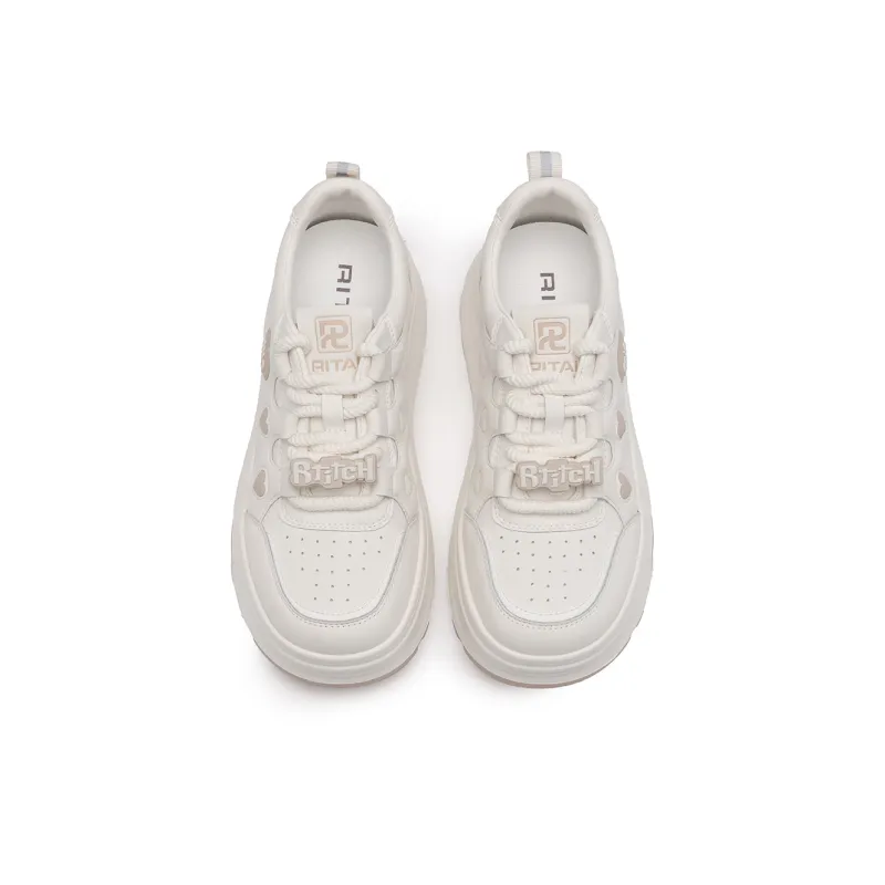 Ritai Skateboard Shoes Women's Low Top White-2
