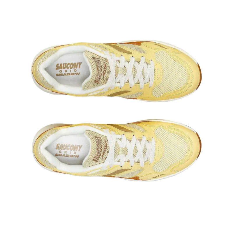 Saucony Grid Shadow 2 Anti Slip Wear Resistant Low Top Casual Running Shoes Unisex Yellow-4