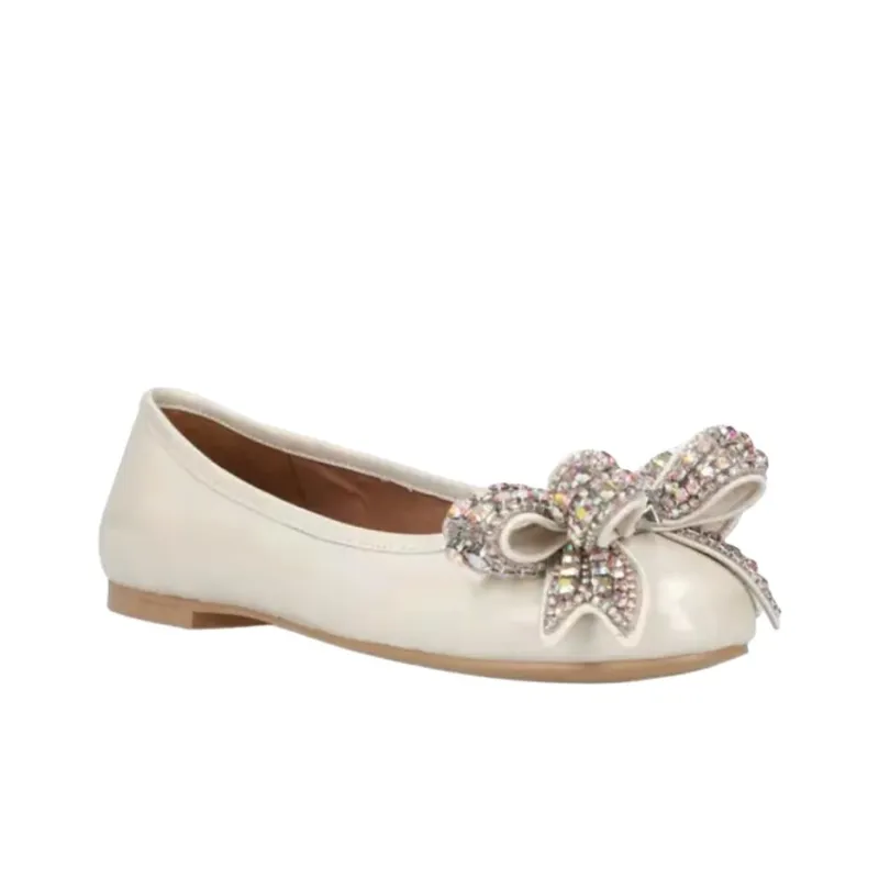 Kurt Geiger London Bow Ballerina Casual Single Shoes Women's White-3