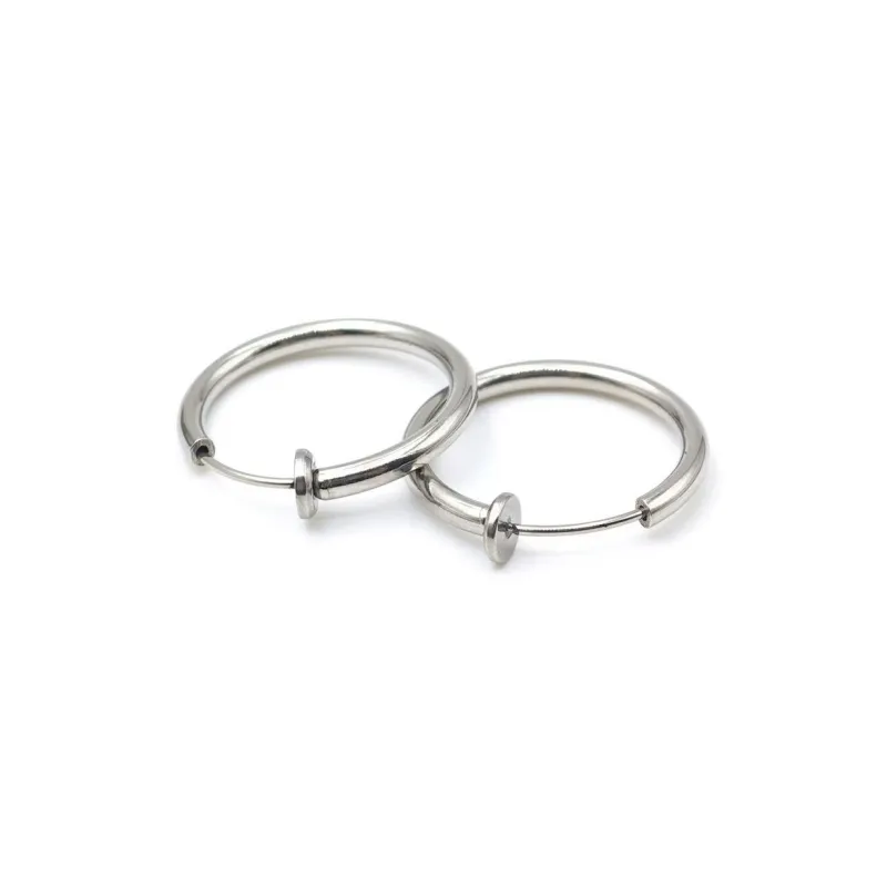 GUDUD Titanium Steel Clip On Earrings Unisex-1