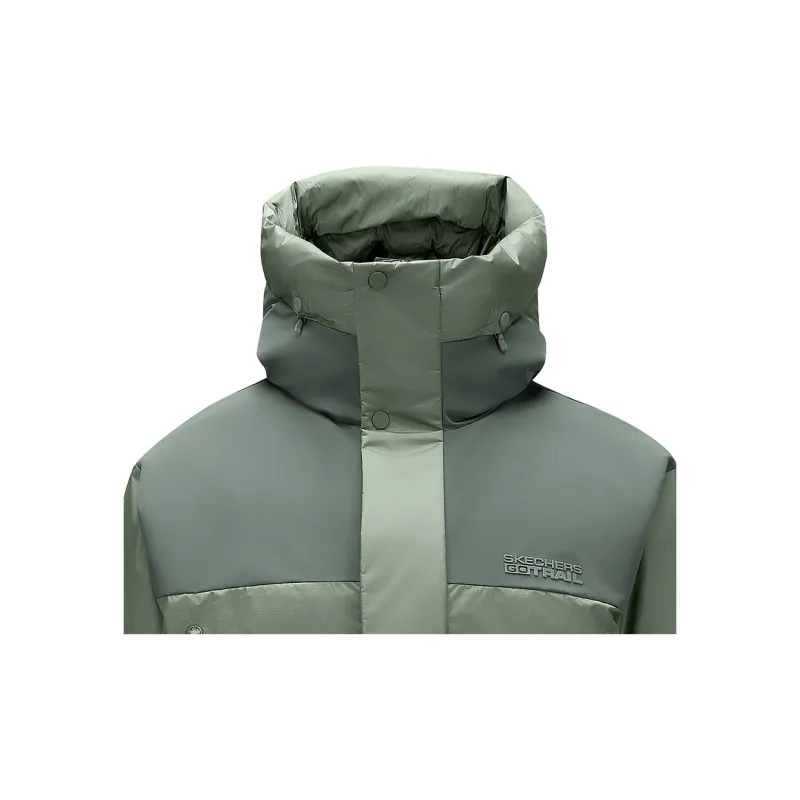 Skechers Mountain And Wild Outdoor Series Down Jacket Men's Linen Gray-4