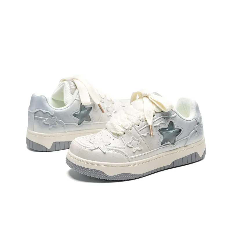 T628 Stars Puffy Shoes Slip Resistant, Abrasion Resistant, Lightweight Low Top Skateboard Shoes Unisex Box-23