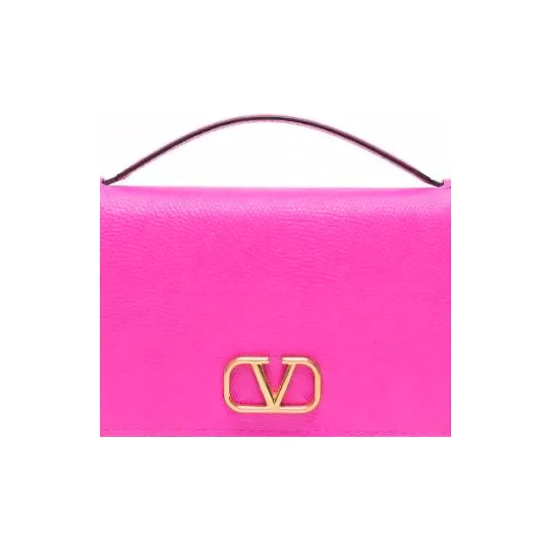 Valentino Vlogo Calfskin Handbag Shoulder Bag Crossbody Bag Wallets Women's Pink-3