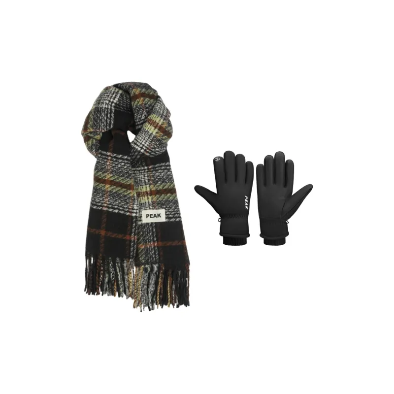 PEAK Knit Scarves Unisex Black White-4