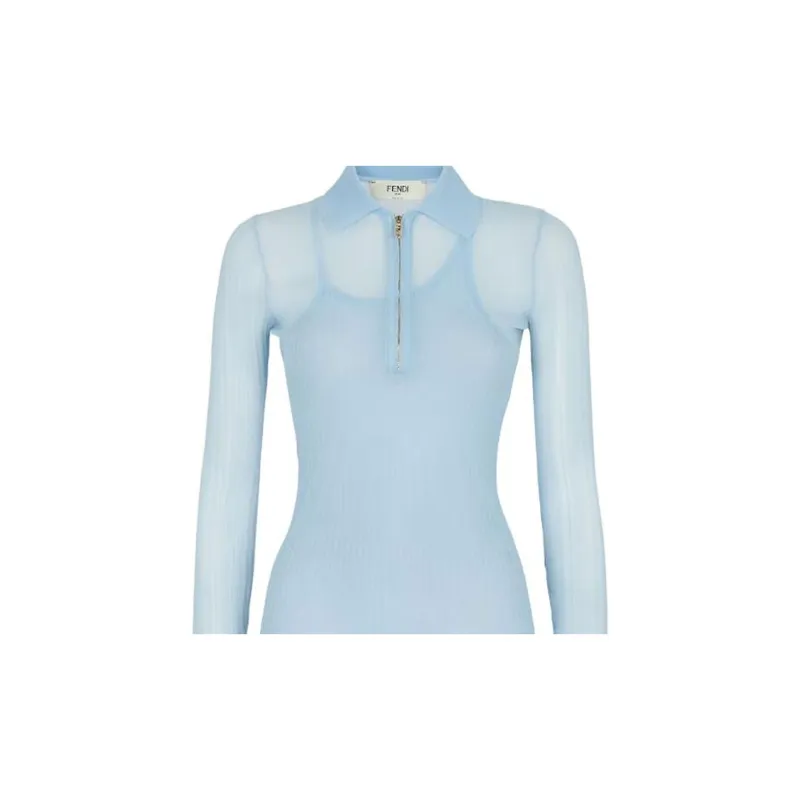 FENDI Polo Shirts Women's Blue-4