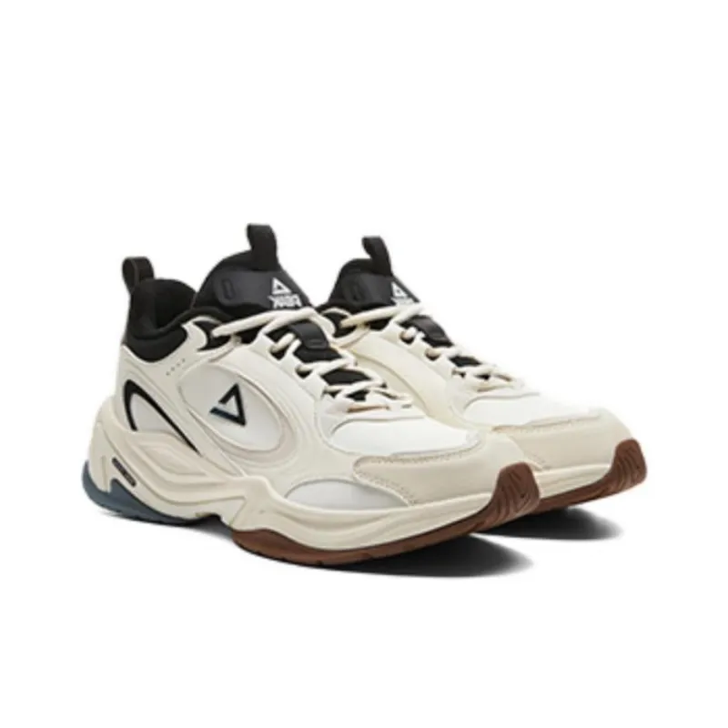 PEAK State Pole Source Back Anti Slip Wear Resistant Low Top Running Shoes Men's Beige-3