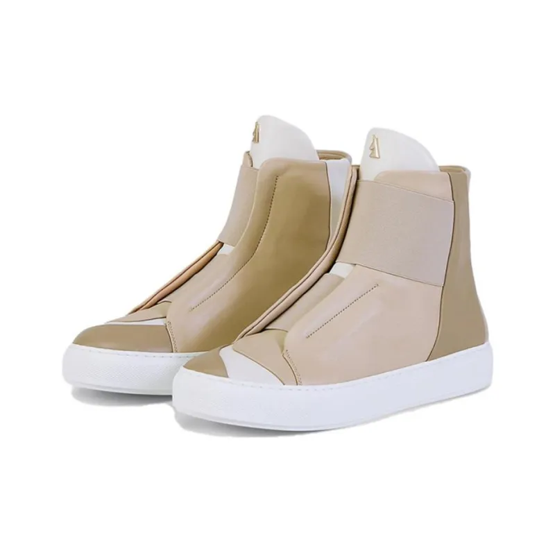 Daniel Essa Electron High-Top Stylish Skateboarding Shoes Women's Beige-2