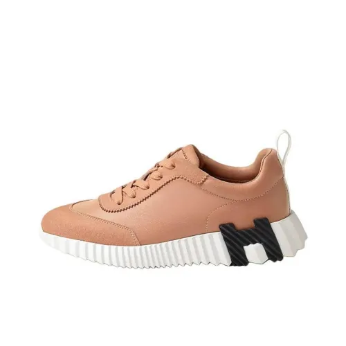 HERMES Bouncing Low Top Casual Shoes 4cm Women's Pink