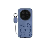 Black Yangba Leather Blue-Brave Line Dog B+Pendant Lanyard