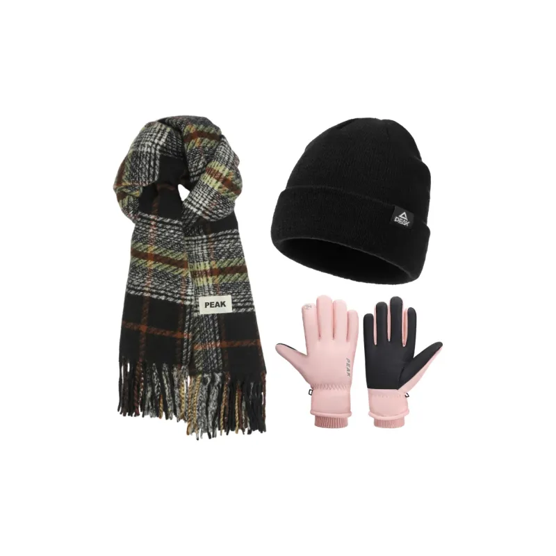 PEAK Knit Scarves Unisex Black White-7