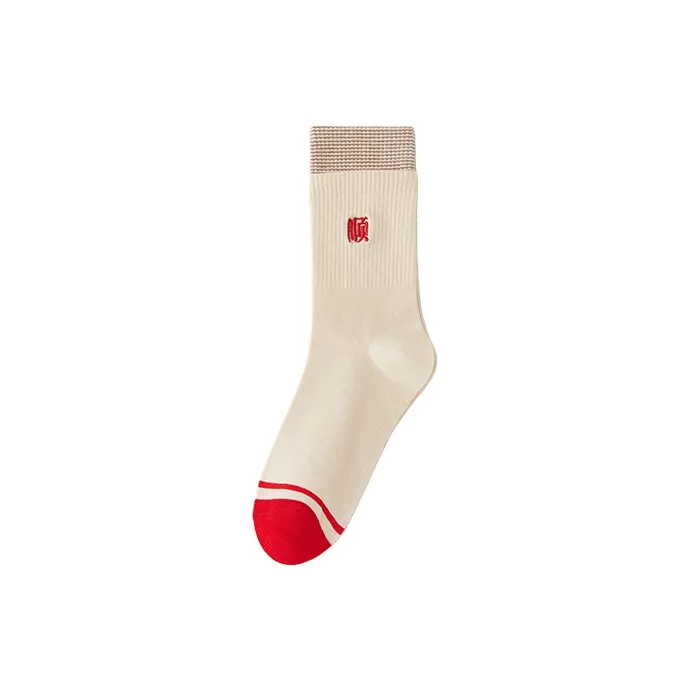 Cheemy Free Mid Calf Socks Women's 1 Pack Smooth Embroidery-0