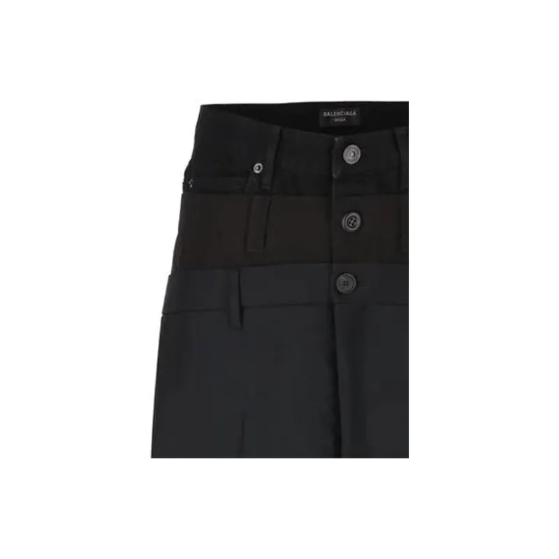 Balenciaga Front Pleat Layered Trousers-4