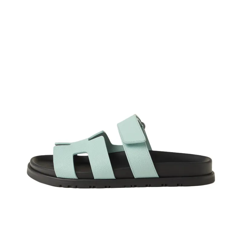 HERMES Chypre Slide Slippers Women's Blue-0