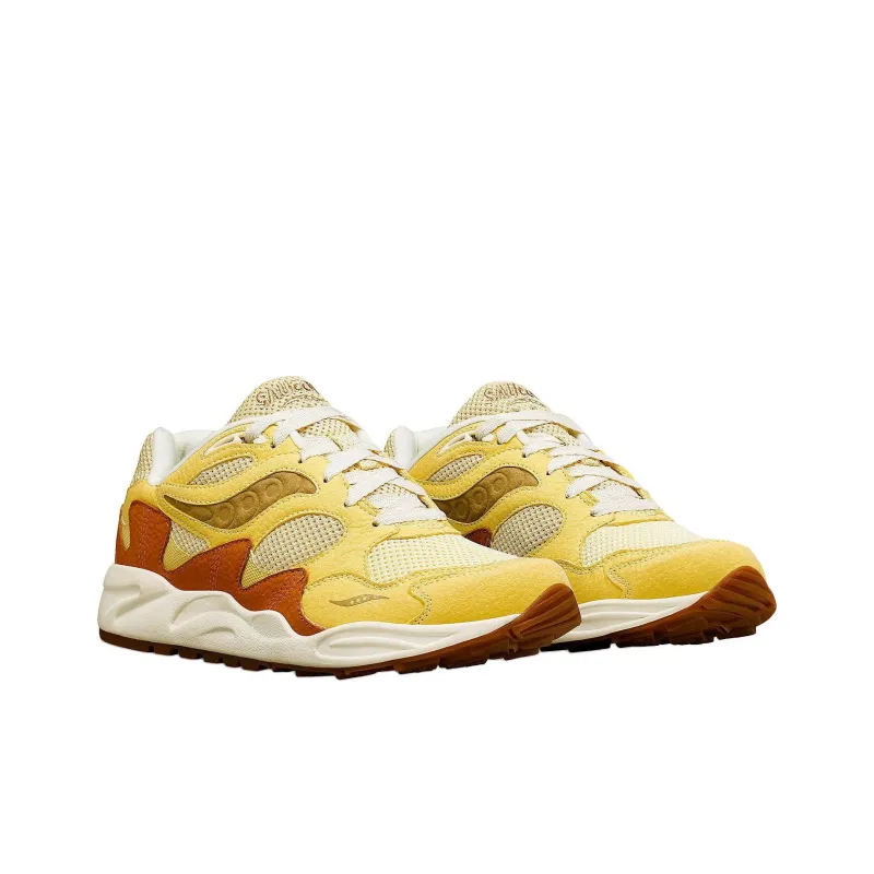 Saucony Grid Shadow 2 Anti Slip Wear Resistant Low Top Casual Running Shoes Unisex Yellow-3