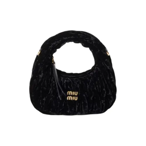 MIU Discover miu Velvet Handbag Mini Women's Black