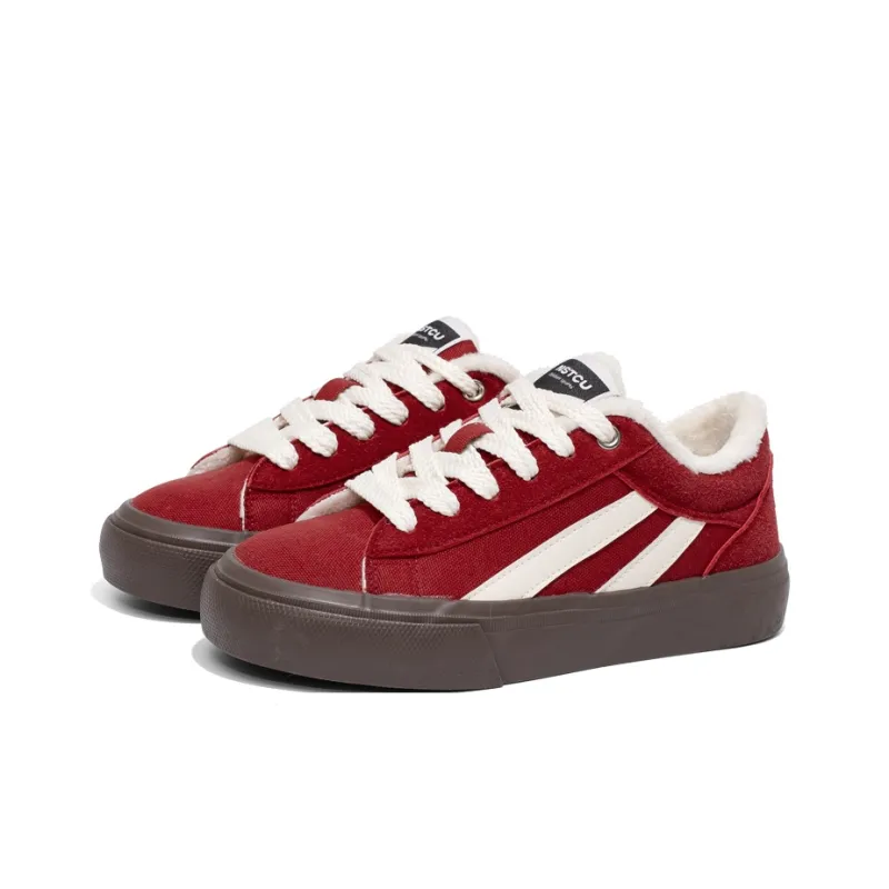 NSTCU Low-Top Skateboard Shoes Women's Red-6