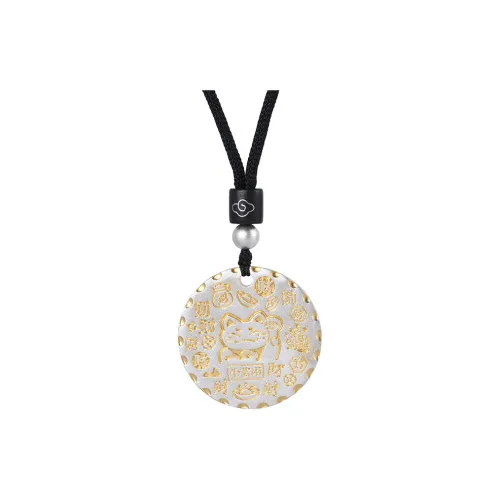JINLUWANG Sterling Silver Hand Woven Cord Pendant Necklace Set Unisex