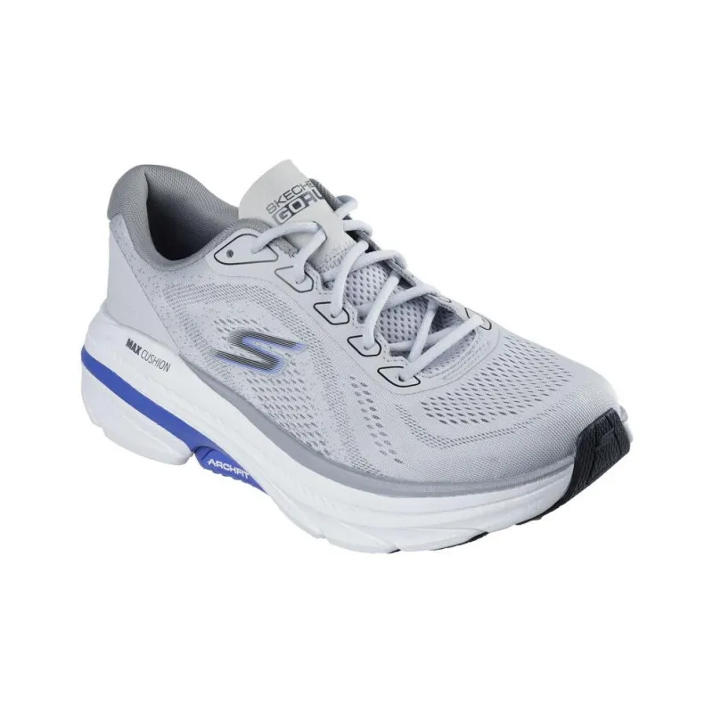 Skechers Max Cushioning Anti Slip Wear Resistant Low Top Casual Running Shoes Men's Gray Blue-2