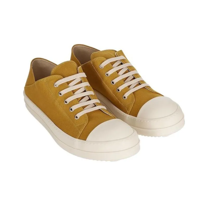 Rick Owens DRKSHDW Low Top Skateboard Shoes Women's Ginger Yellow-3