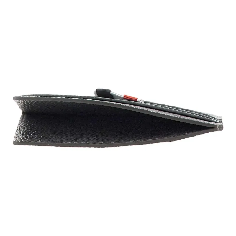 THOM BROWNE· Leather Card Holder Men's Gray-3