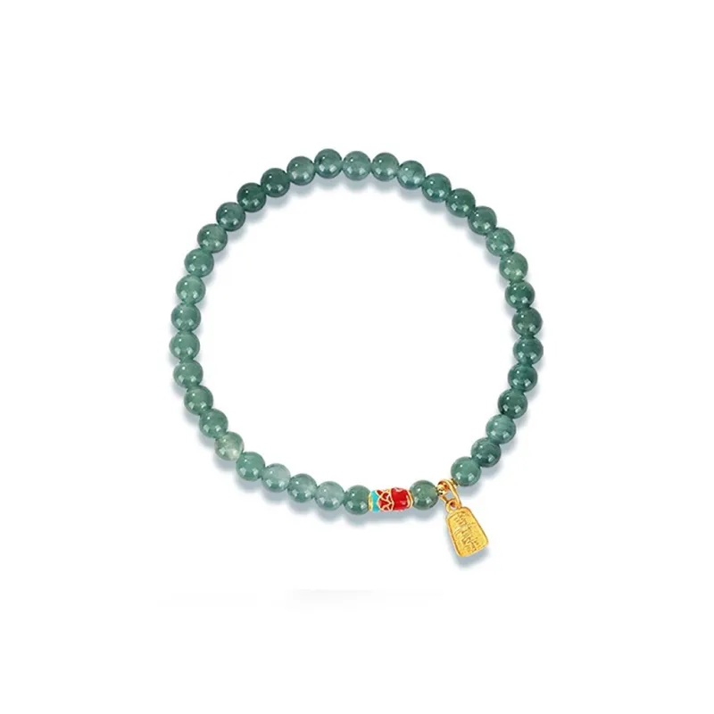 Green Craftsman Ice Glutinous Jadeite Bracelets Unisex-0