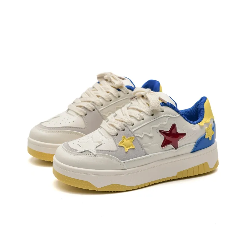 T628 Stars Puffy Shoes Slip Resistant, Abrasion Resistant, Lightweight Low Top Skateboard Shoes Unisex Box-9