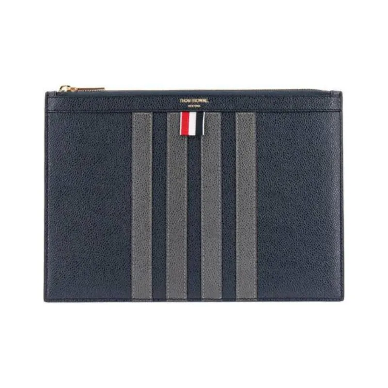 THOM BROWNE Small 4 Bar Striped Zipped Wallet-0
