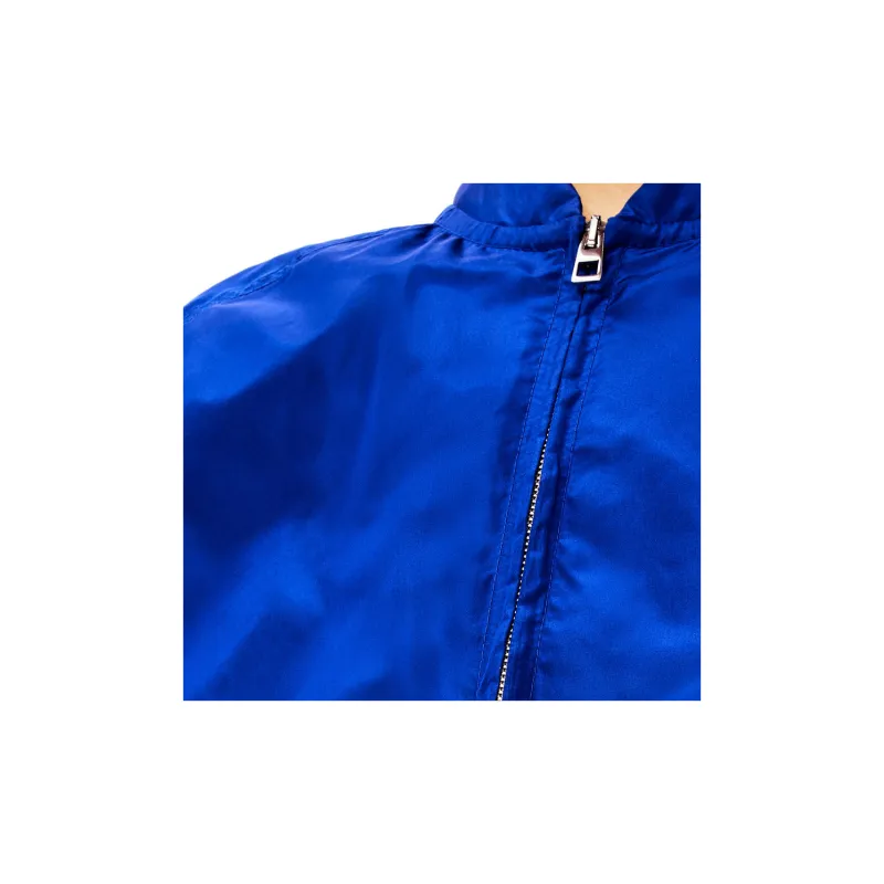 LOEWE Silk And Polyester Bomber Jacket Blue Klein-3