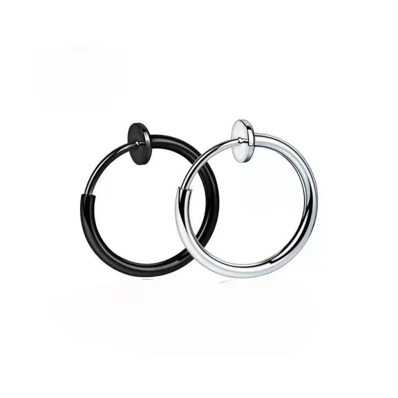 GUDUD Titanium Steel Clip On Earrings Unisex-4