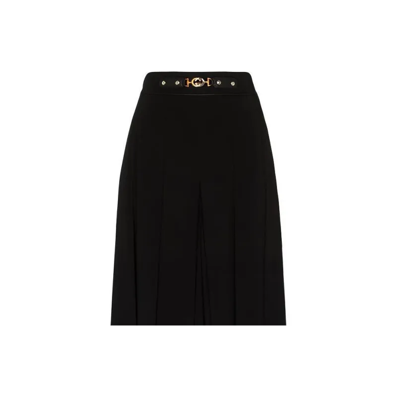 GUCCI Horsebit embellished Pleated Culottes-2