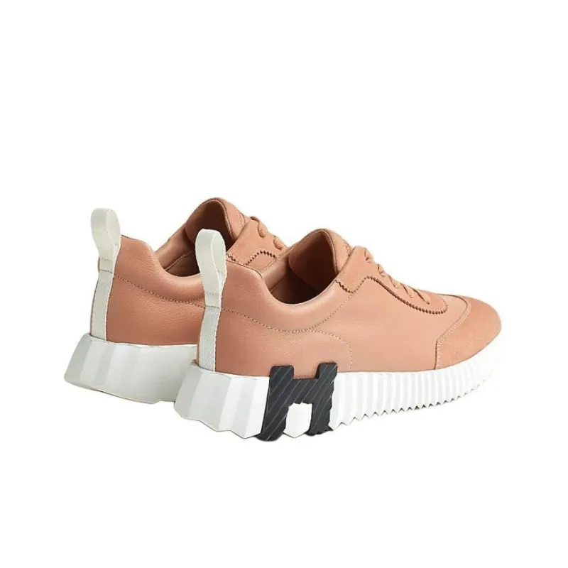 HERMES Bouncing Low Top Casual Shoes 4cm Women's Pink-2