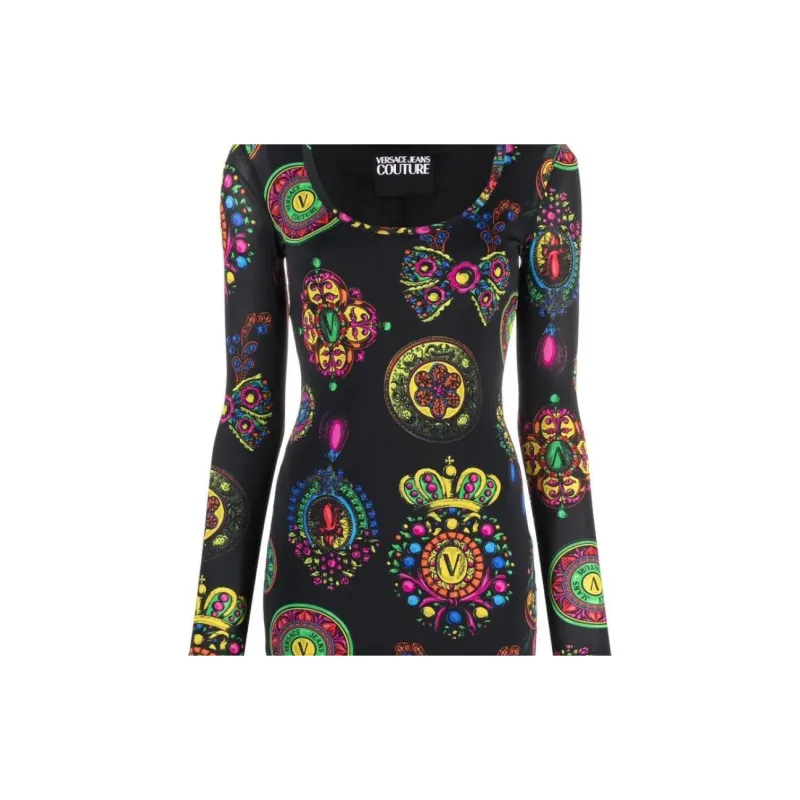 VERSACE VERSACE Long-Sleeved Dresses Women's Multicolor-3