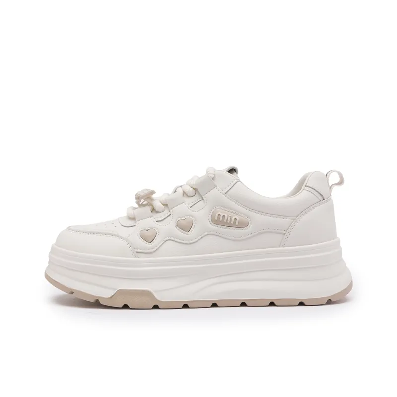 Ritai Skateboard Shoes Women's Low Top White-0
