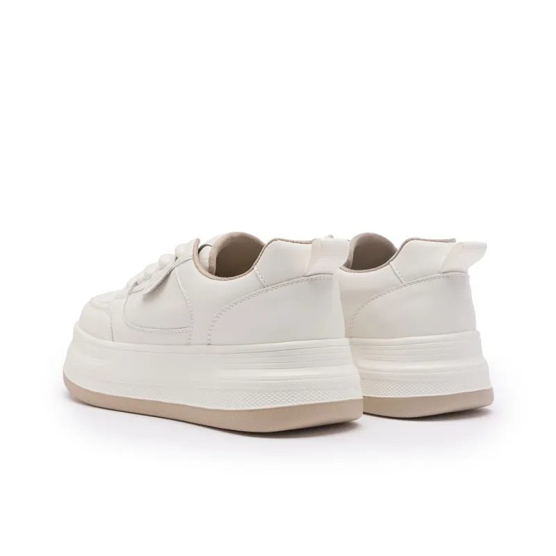 Ritai Skateboard Shoes Women's Low Top Beige-9