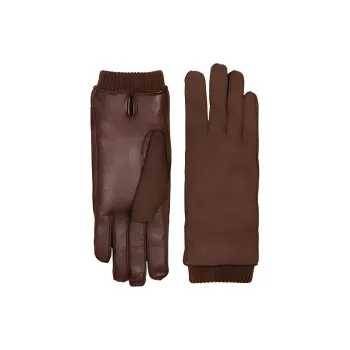GUCCI Leather Gloves Men's Brown