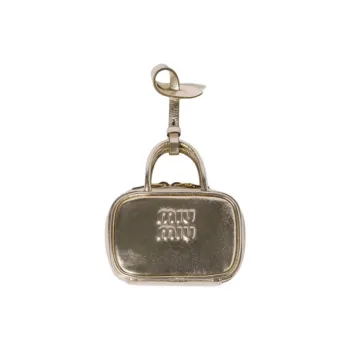 MIU MIU Beau Lambskin Bag Charm Bag Accessory Women's Yellow Iron Ore