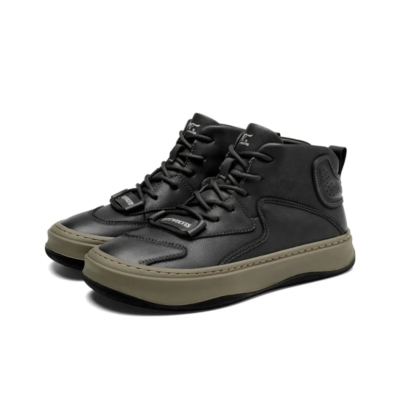 SEPTWOLVES Anti Slip And Wear Resistant Lightweight High Top Skateboard Shoes Men's-3