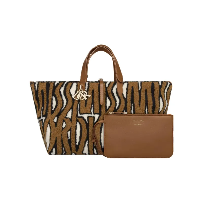DIOR Toujours Lambskin Tote Bag Shopping Bag Handbag Large Size Women's Brown-1