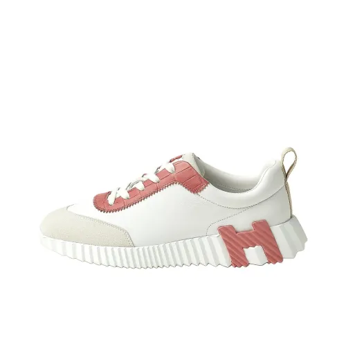 HERMES Bouncing Low-Top Casual Shoes Women's White Red