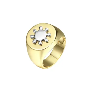 AHLOOPS 18K Gold Plated Copper Rings Unisex Gold