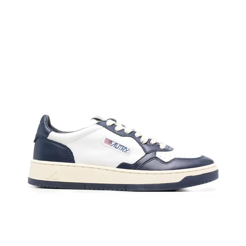 AUTRY Medalist Leather Low White Blue-1