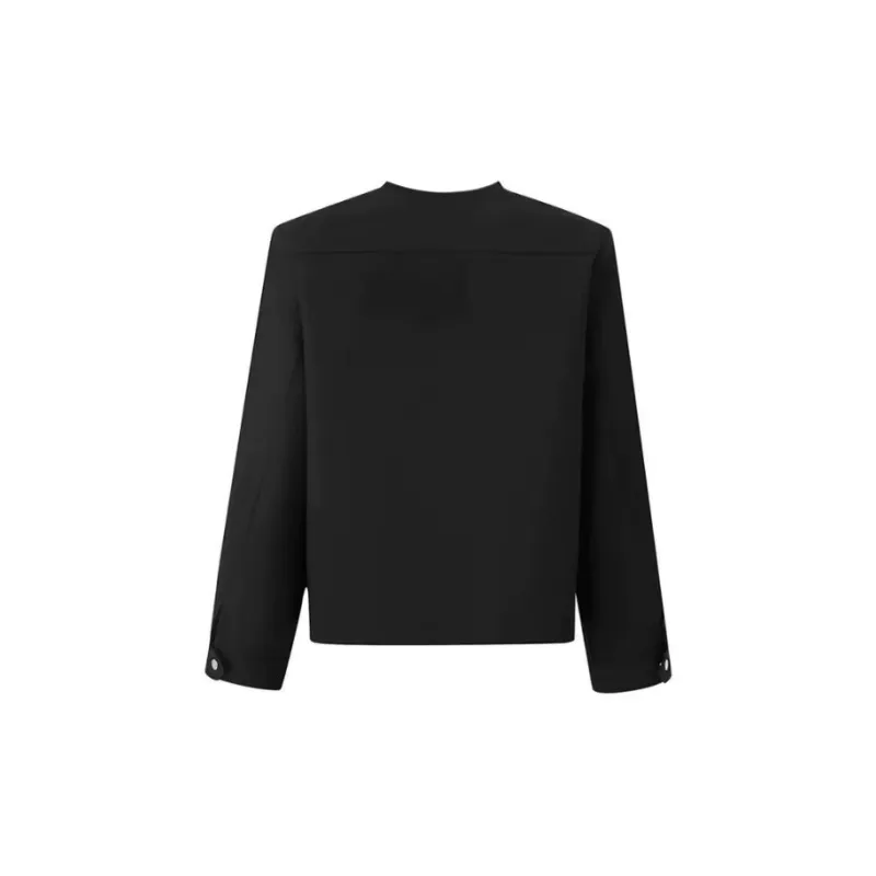 TESTUNG Fashion Jacket Unisex Black Single Item-1