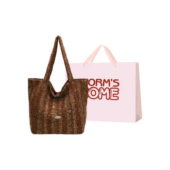 Worm's Home Woolen Shoulder Bag Women's Coffee Plaid/Red Plaid/Black White Plaid