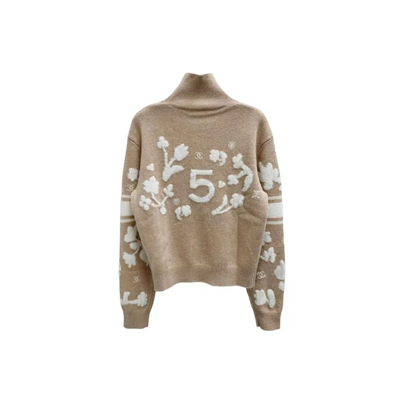 CHANEL NEIGE Ski Series 24 Fall And Winter Cashmere Sweater Women's Beige-1