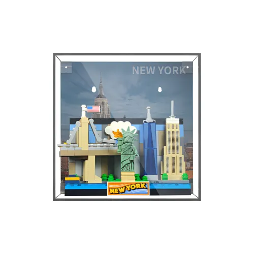 KGBOX Building Block 40654 40519 40568 40569 40651 City Double Sided Background Postcard Dust Cover Model Accessories