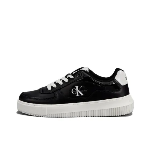 CKJ CALVIN KLEIN JEANS Low Top Skateboard Shoes Women's Black